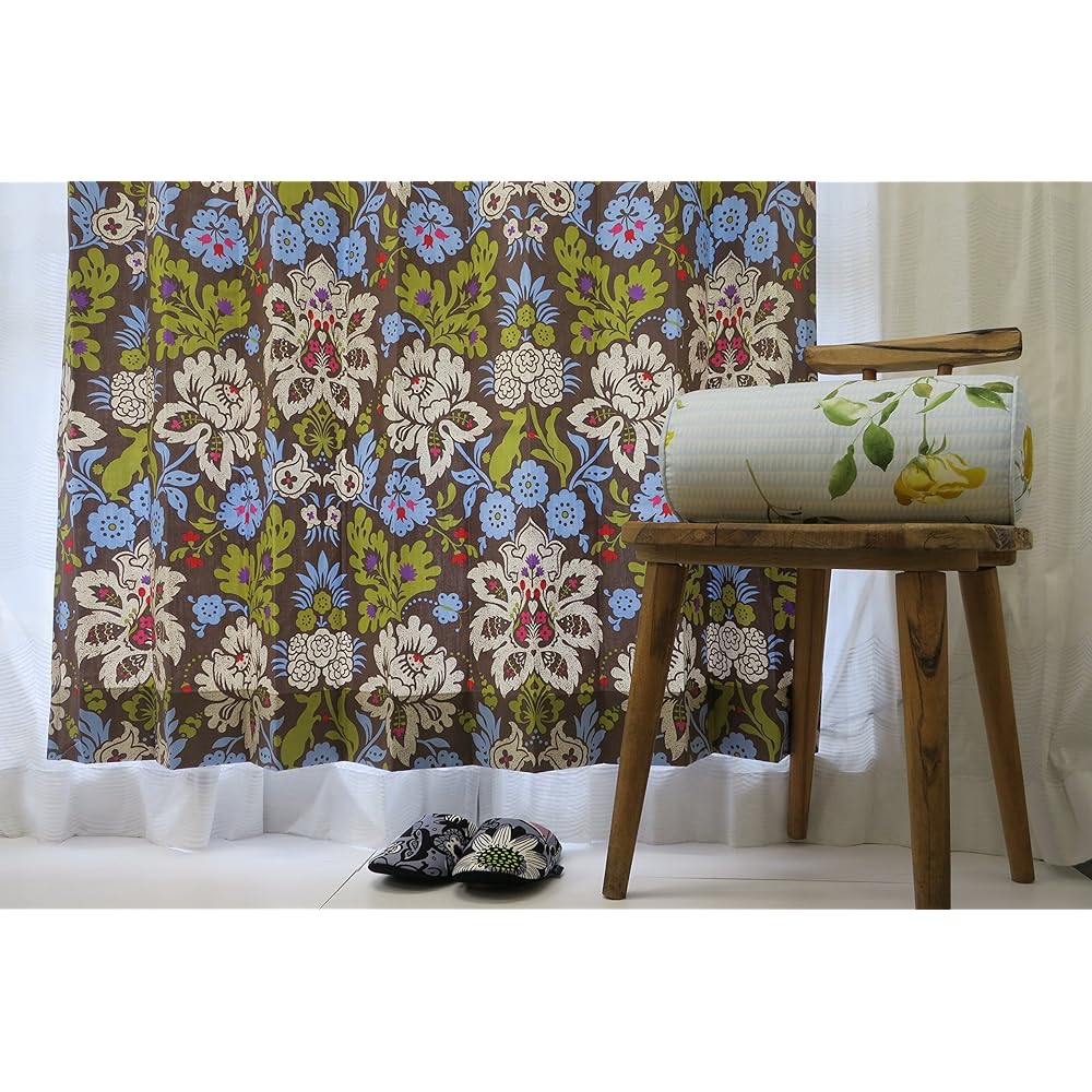 isso ecco curtain forest beige 100*178cm 2 pieces floral pattern animal animal pattern