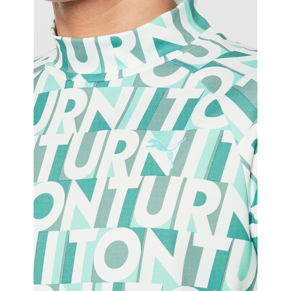 [PUMA] Golf Shirt Golf Stretch Kanoko AOP Slogan LS Mock Neck Men's