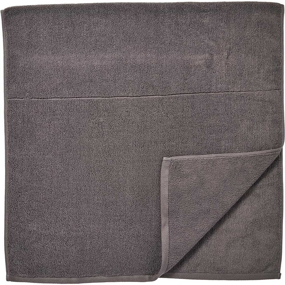 MUJI Plump Pile Bath Towel, Set of 4, 60 x 120cm, Charcoal/Soft 83429591
