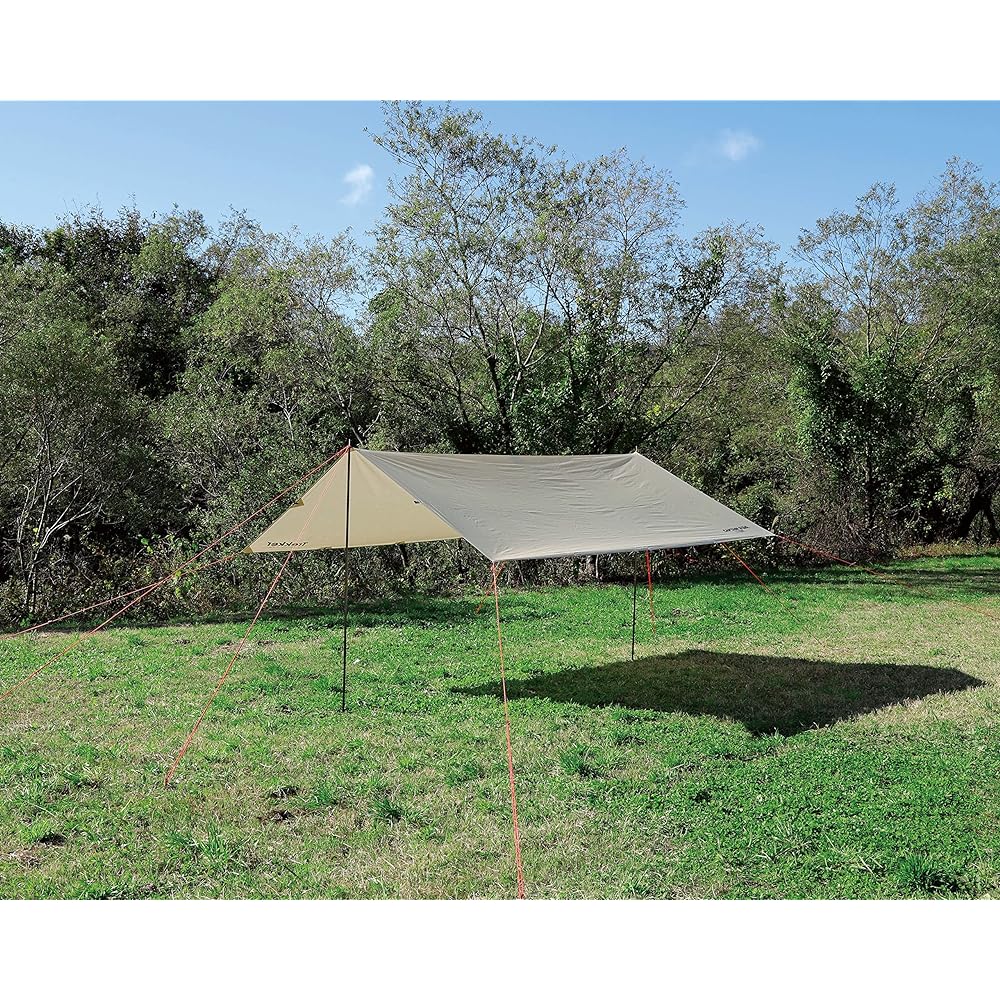 CAPTAIN STAG Tarp Rectatarp Set UV Protection 2000mm Waterproof [For 2-3 People] Khaki Trekker with Bag UA-1089 320 x 290 x H180cm
