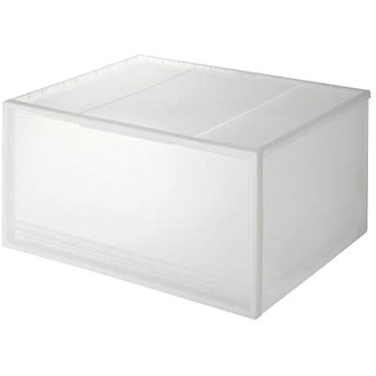 MUJI Polypropylene Storage Case Depth Width 55 x Depth 44.5 x Height 30 cm Pull-out Type Wide Width Set of 2 12521433