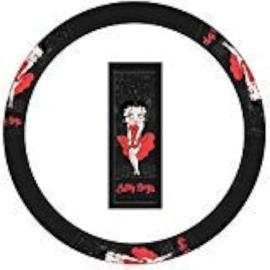 BETTY BOOP NEW YORK CITY SKYLINE Car Track SUV Auto Universal Fit Steering Wheel Cover