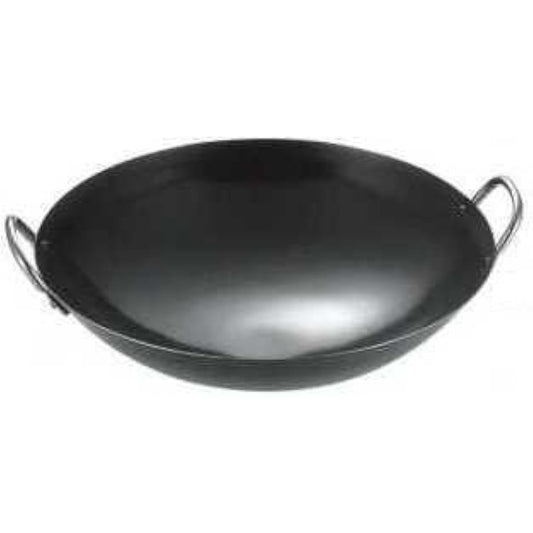 Wakabayashi Industrial Iron Two Handed Wok (Plate Thickness 1.2mm) 42cm
