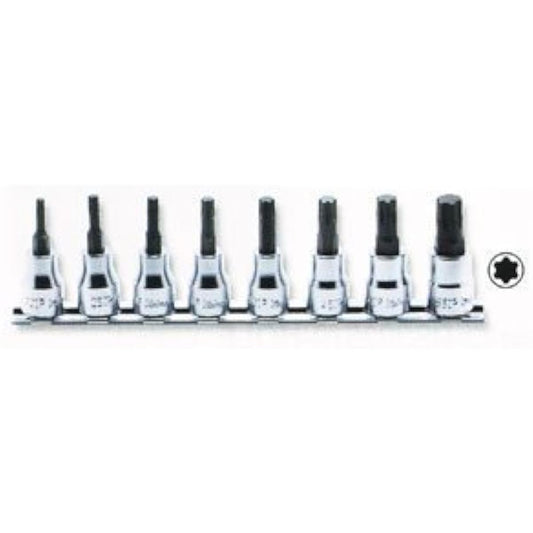 Yamashita Industrial Research Institute Koken 3/8 (9.5mm) SQ. Torx Plus Bit Socket Rail Set Total Length 50mm 8 pieces RS3025/8-IP