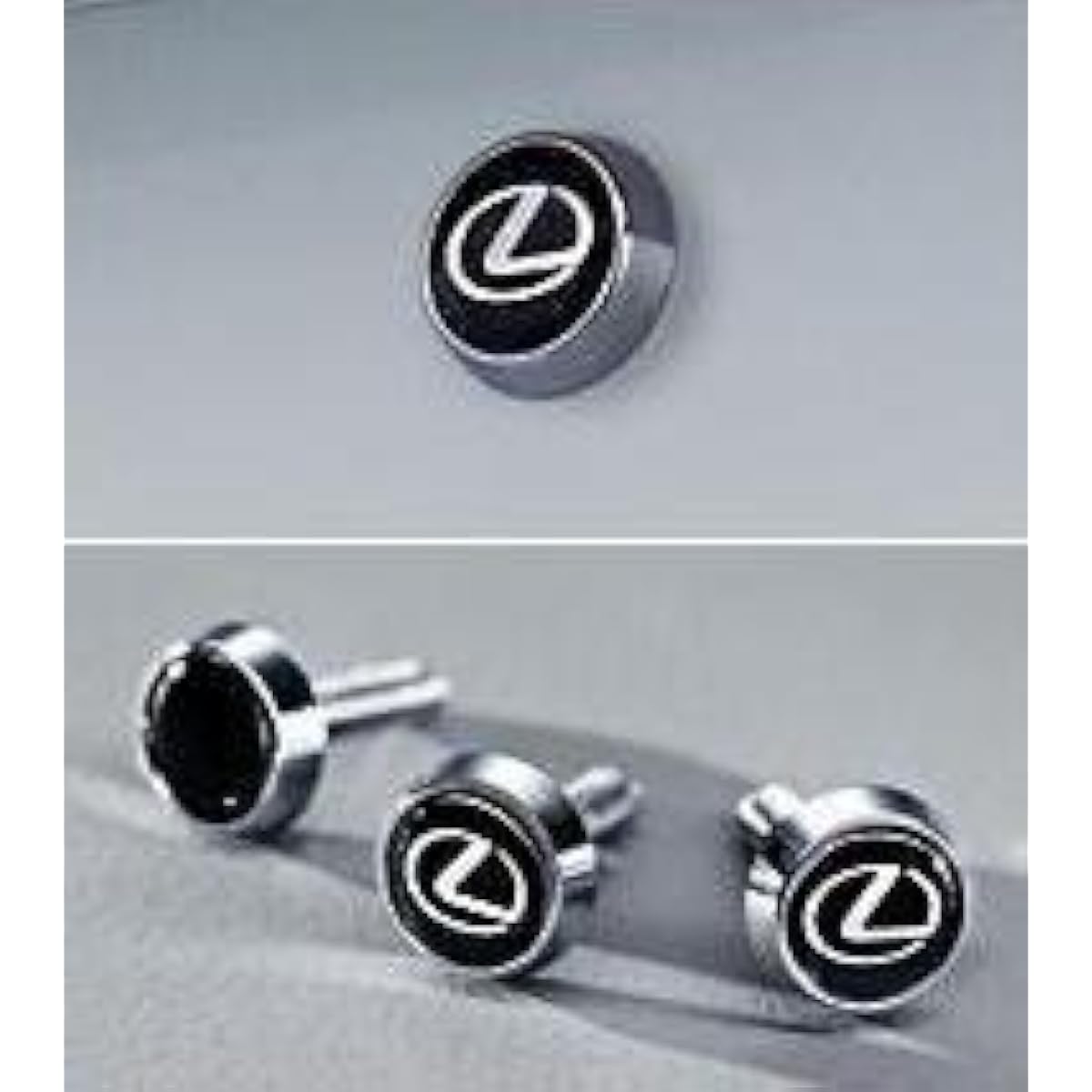 LEXUS License Plate Lock Bolt with Lexus Logo Sticker Seal Anti-Theft