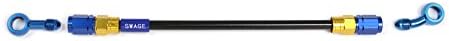 SWAGE LINE Easy Order Hose General Purpose Hose Aluminum (Black/Black) Black Smoke Hose Banjo Adapter Included (Straight + Side Bend 20 Degrees) 1450mm BAKB-1113M-1450