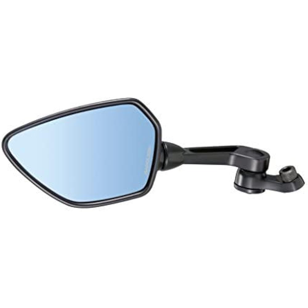 TANAX Bike Mirror Napoleon Shark Mirror 1B [Blue Mirror] For Left Side with 10mm Forward/Reverse Thread Bolt AOS-104-10BL
