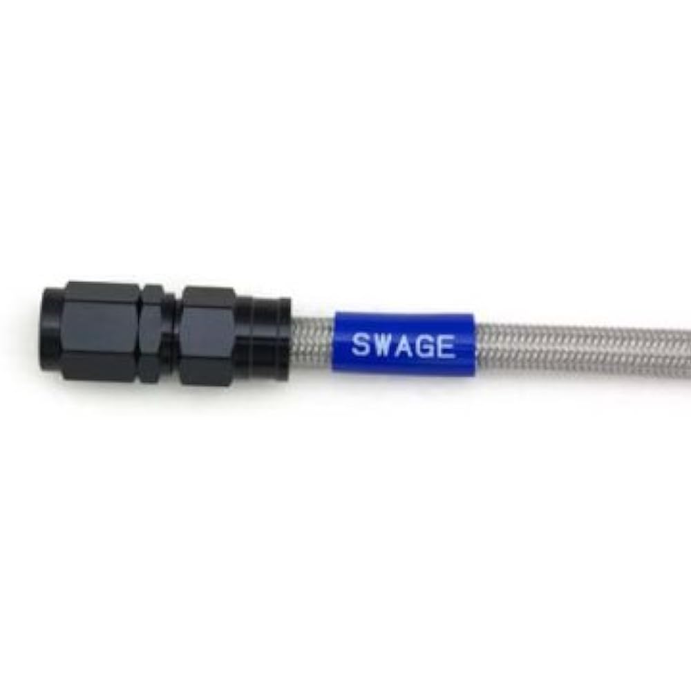 SWAGE LINE Easy Order Brake Hose General Purpose Hose Straight Fitting Aluminum (Black) Black Smoke Hose 800mm BAKB-1010M-0800