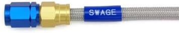 SWAGE LINE Easy Order Brake Hose General Purpose Hose Straight Fitting Aluminum (Gold/Blue) Black Smoke Hose 450mm PAKB-1010M-0450