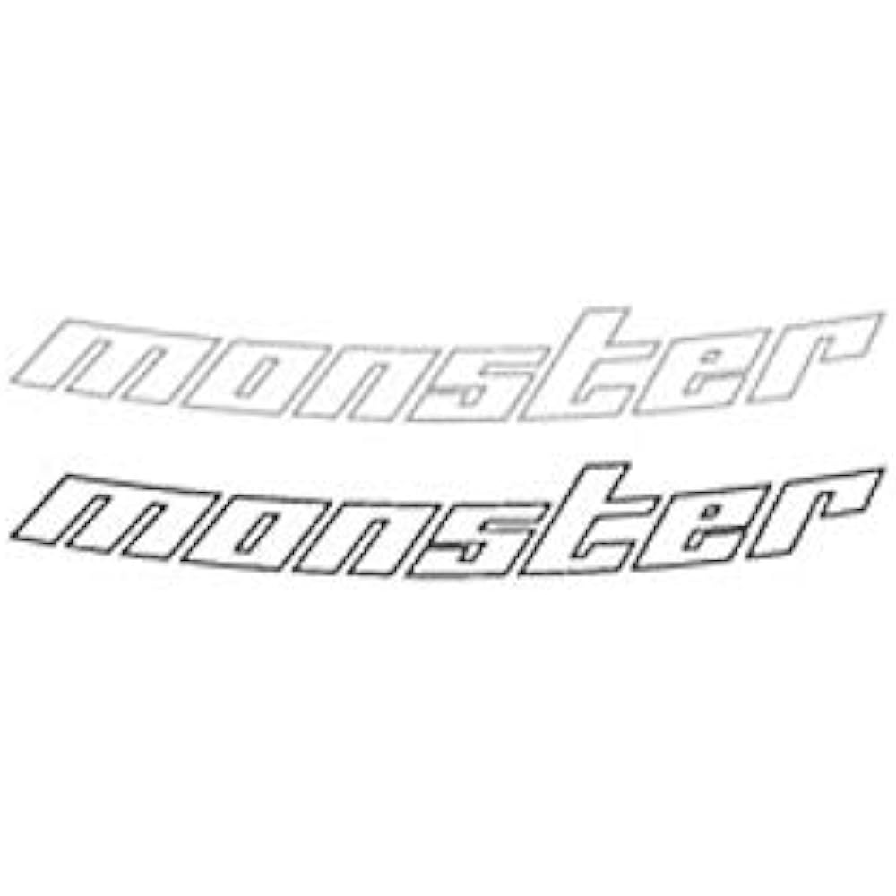 MONSTER SPORT hollow sticker curve light silver 650×85mm ZZZA15