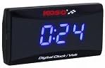 KN Planning KOSO Waterproof Motorcycle Motorcycle Scooter LED Clock Voltmeter Volt Meter 12V Warning Function Blue