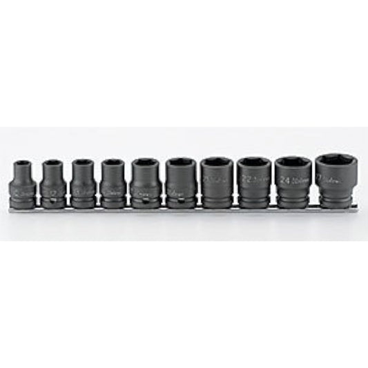 Yamashita Industrial Research Institute (Ko-ken) Impact Hex Socket Rail Set RS14401M/10 Drive Angle: 12.7mm Thin Wall 10 Pieces 1 Set