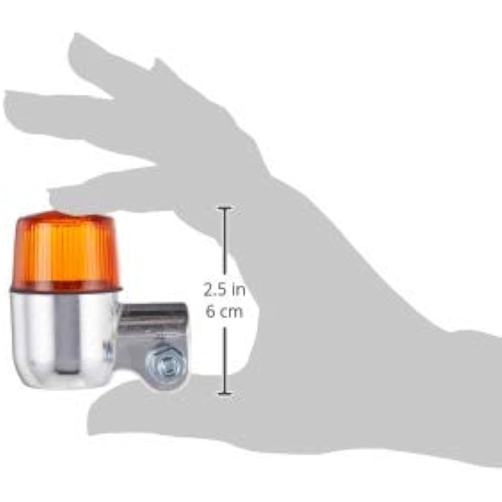 Kijima Motorcycle Motorcycle Parts Small Turn Signal Lamp #680 35φx55mm Aluminum Die Cast General Purpose Silver/Amber 2 Pieces 219-5076