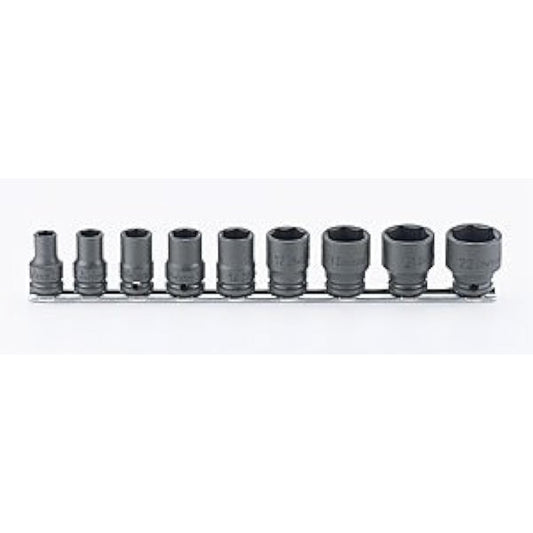 Koken 3/8 (9.5mm) SQ. Impact hex socket (thin wall) rail set 9 pieces RS13401M/9