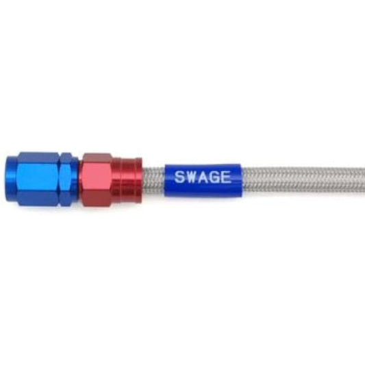 SWAGE LINE Easy Order Brake Hose General Purpose Hose Straight Fitting Aluminum (Red/Blue) Clear Hose 700mm SAK-1010M-0700