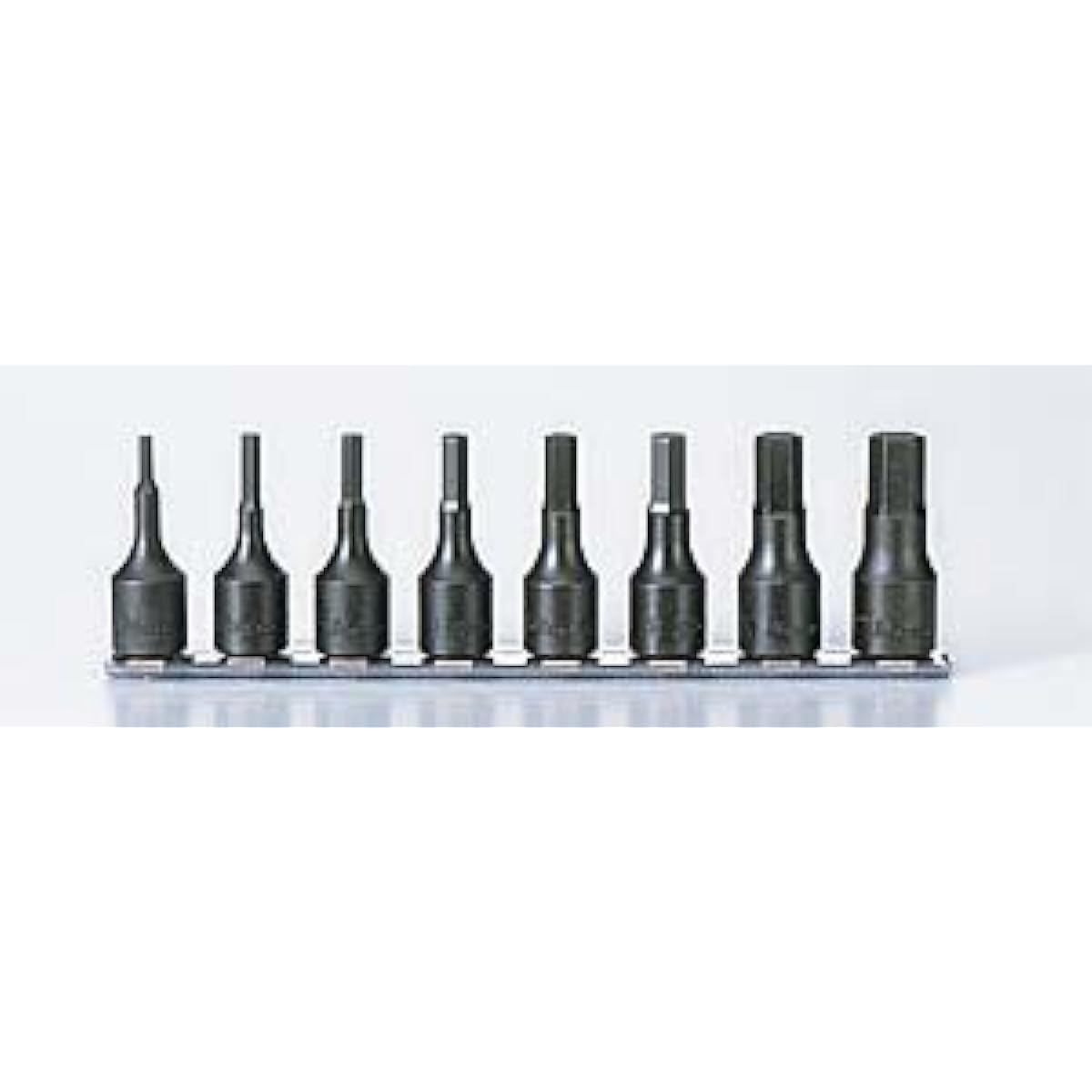 Koken 3/8(9.5mm)SQ. Hex Bit Socket Rail Set Total Length 52mm 8 pieces RS3012A/8-L52