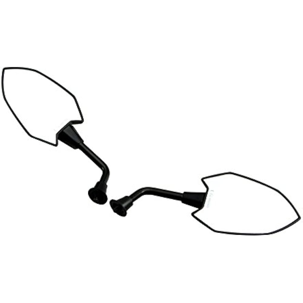 HURRICANE Motorcycle Mirror Beetle Mirror General Purpose M10 Positive Thread/M10 Positive Thread Left and Right 1 Set Black HA6248