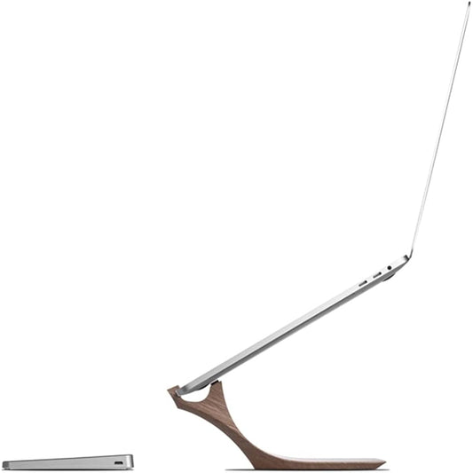 KASDON Laptop Stand, Laptop Stand, Ergonomic Design, Improves Posture, Relieves Back Pain/Hunched Back, Heat Dissipation, Natural Wooden, Compatible with Macbook Air/Macbook Pro/Notebooks (American Cherry)