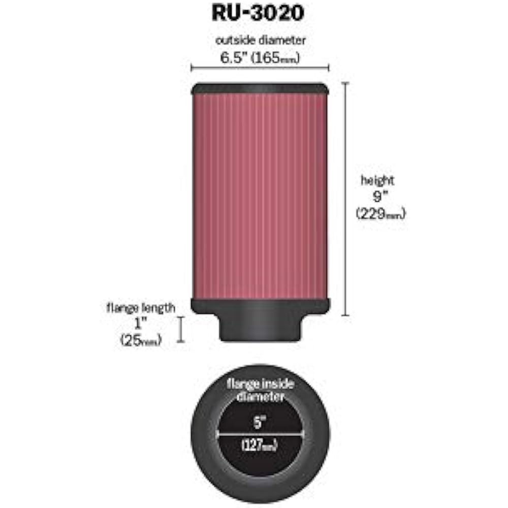 K&N Custom Filter Round Straight φ127 Rubber Mold End Cap Universal (General Purpose) RU-3020