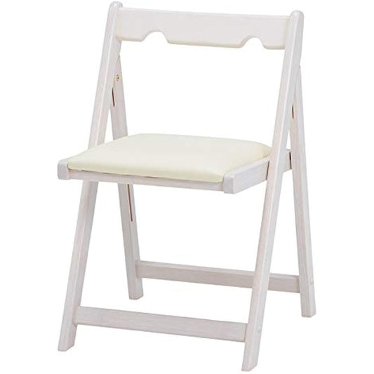 Hagiwara Folding Chair, Space Saving, White, Seat Height 41cm [Desk with dedicated hook sold separately] 1 VC-7371WS