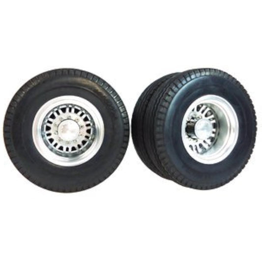 R Aluminum foil & tire set A for Tamiya 1/14 trailer truck, 2 pieces BT-01R-U