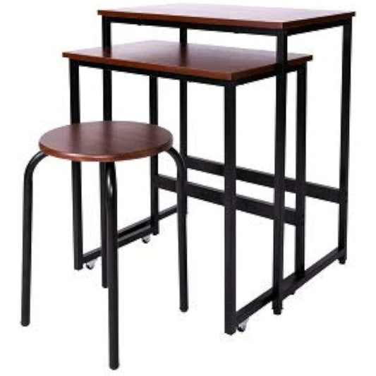 Iris Plaza Desk, Computer Desk, PC Desk, Desk, Study Desk, Computer Desk with Round Chair, Black SPCD