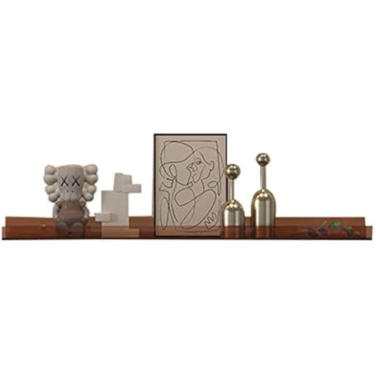 myoseya Wall Shelf, Wall Shelf, Decorative Shelf, Wallshelf, Easy to Install, Stylish, Interior, Minimalist, Brown, Length 60cm