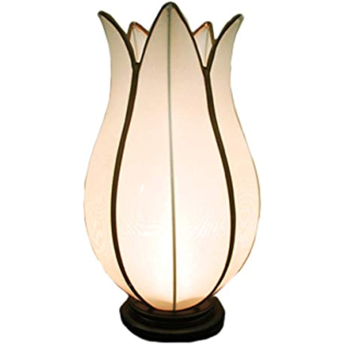 Wanon Bud M Floor Lamp, Indirect Lighting, Stylish, Cute Lamp, Bedside, Bedroom, Table Lamp, Lighting Fixture, Light, Compatible with LED, Off White/Border: Dark Brown