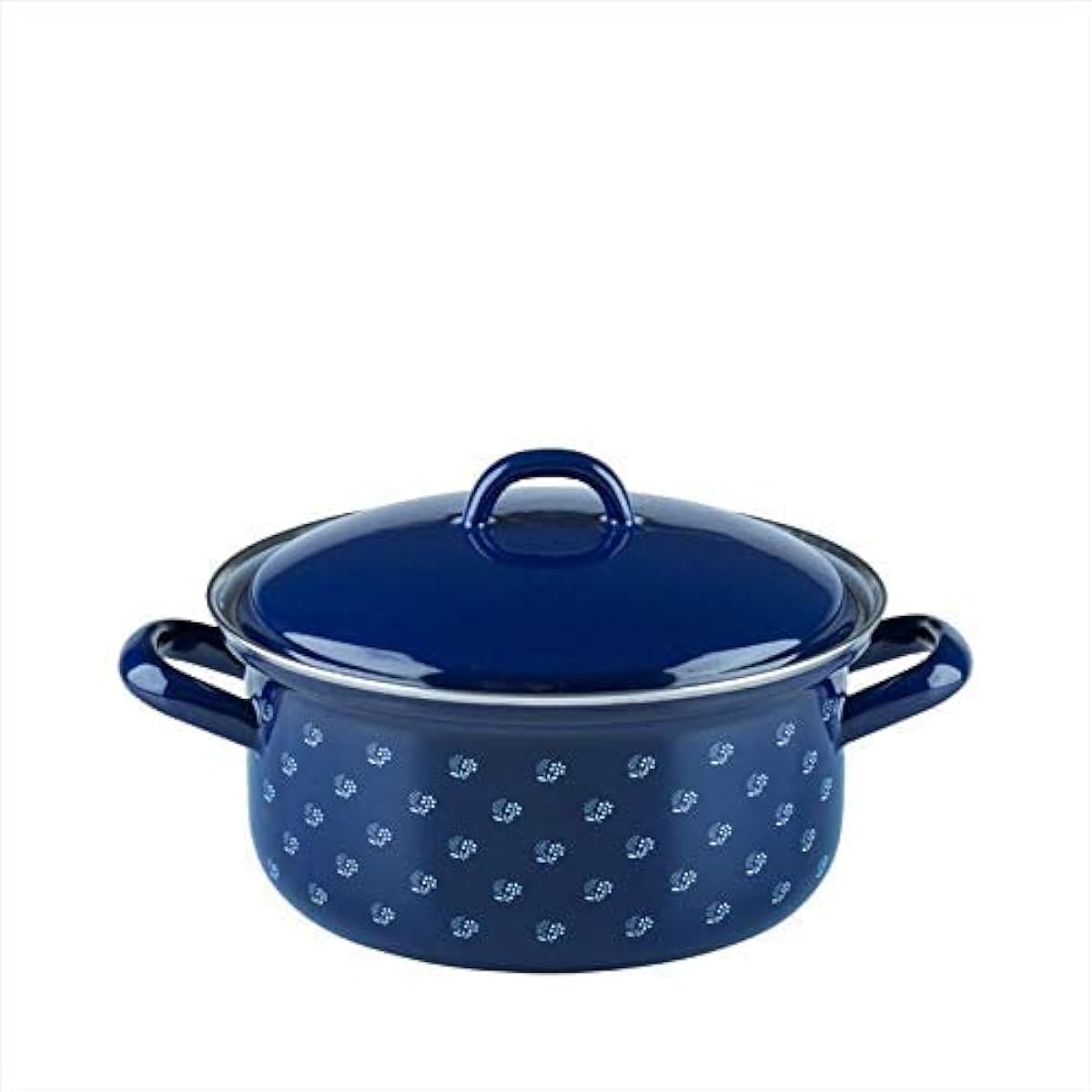 RIESS Two-handed Pot Dirndl Blue 1kg Casserole m.Deckel 18cm 1.5L 0129-074