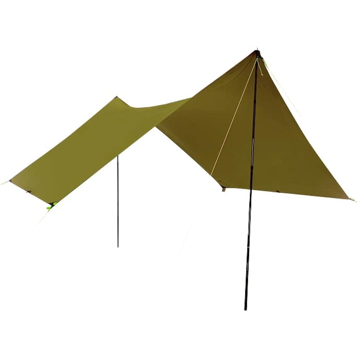 ZEROGRAM Minimalist Recta tarp (OLIVE) / Recta lightweight tarp 350 x 290 UV shading, high water resistance, waterproof, compact, easy to set up and take down, guy line pegs included