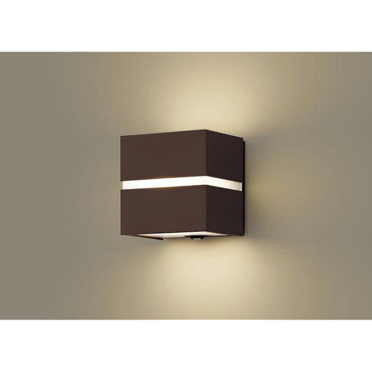 Panasonic Porch Light, Directly Mounted on the Wall, Light Bulb Color, Diffused, Rainproof, with Brightness Sensor, Level Dimmable, Energy Saving Type, 40 Shape, Dark Brown, LGWC80363LE1