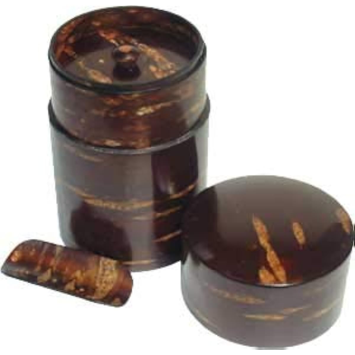 [Kakunodate / Birch Crafts] Cherry bark tea caddy, tea caddy set (large), colored, paulownia box