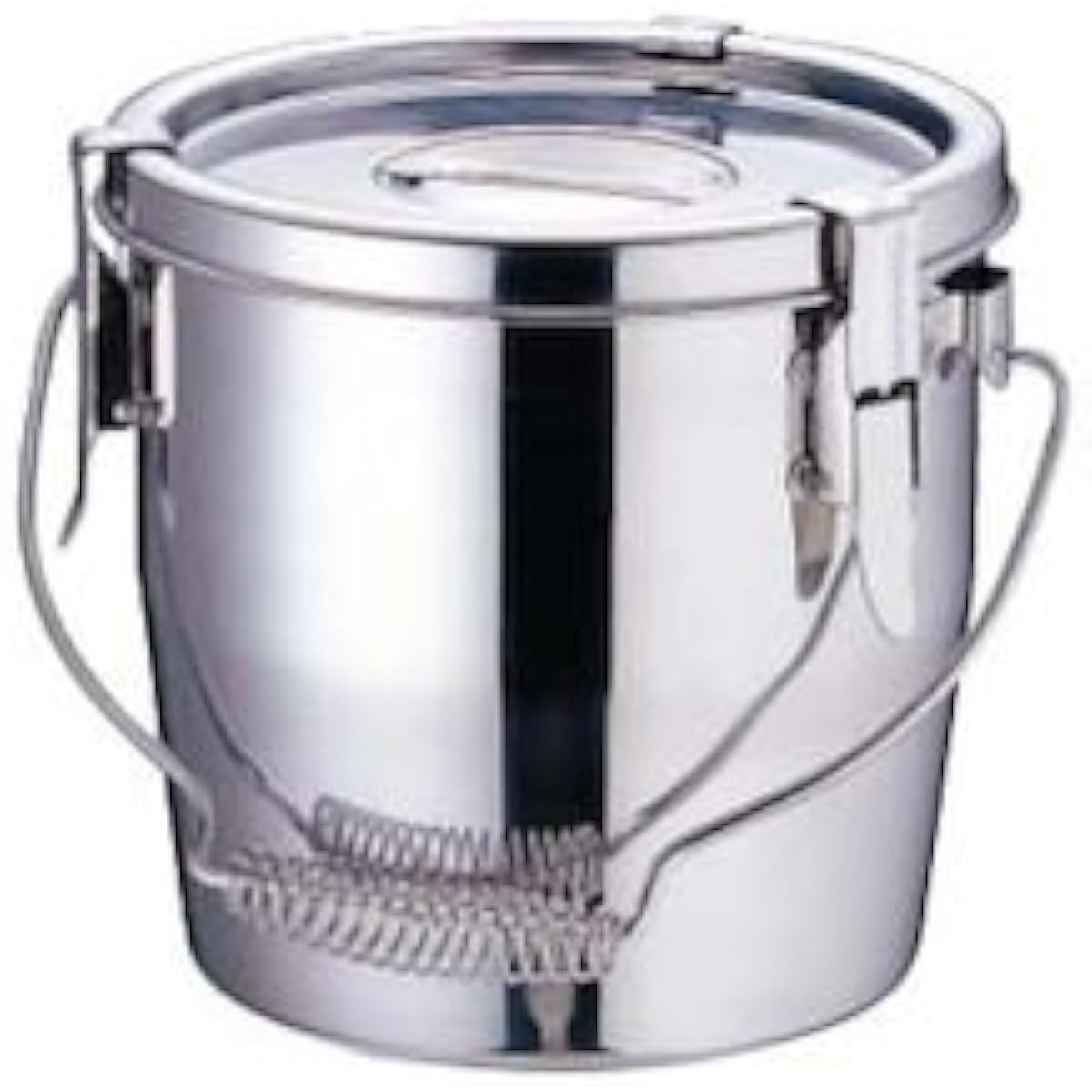 Endo Shoji Commercial Use Detachable Hook Soup Can 18cm Main Body Stainless Steel with Molybdenum Steel Lid and Parts Hardware 18-8 Stainless Steel Made in Japan ASY9718