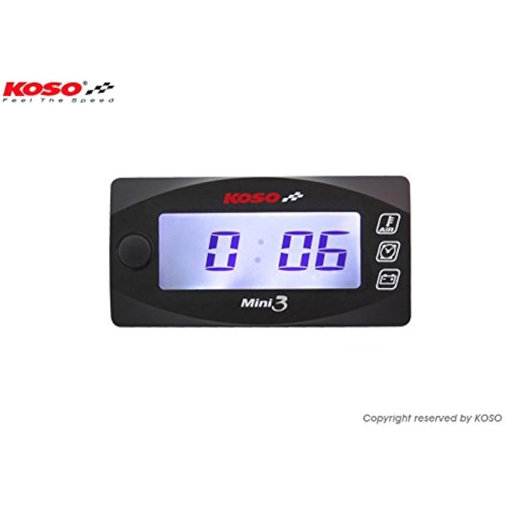 KN Planning KOSO Waterproof Bike Scooter Motorcycle Scooter LED Clock Outside Temperature Voltmeter Volt Meter 12V