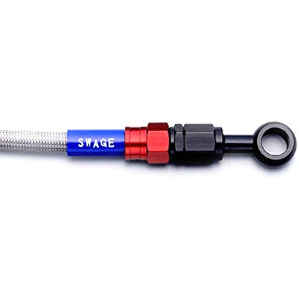 Swage-Line Brake Hose Kit Rear Aluminum Red x Black/Clear Hose MAJESTY S [XC155 Majesty S] (13-14) RAR351