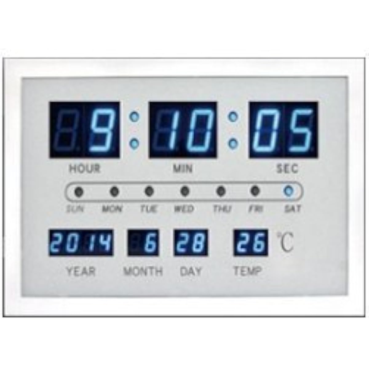 [Smart Digital Clock] [White] Clock Wall Clock Digital Clock Wall Hanging LED Clock Digital Clock LED Interior Clock Thermometer Digital Interior Goods Simple Clock