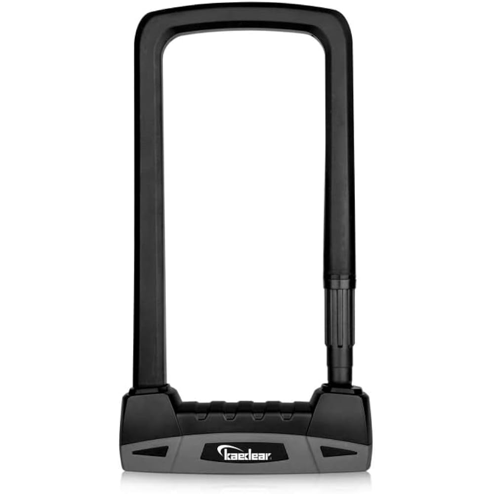 Kaedear Bike Lock U-lock Key Chain Padlock Length 160mm Width 108mm Diameter 13mm Heavy Duty Cylinder Anti-Theft Key Lost Reproduction Service SP-GUARD Type U KDR-LK21 (Black, 235mm)