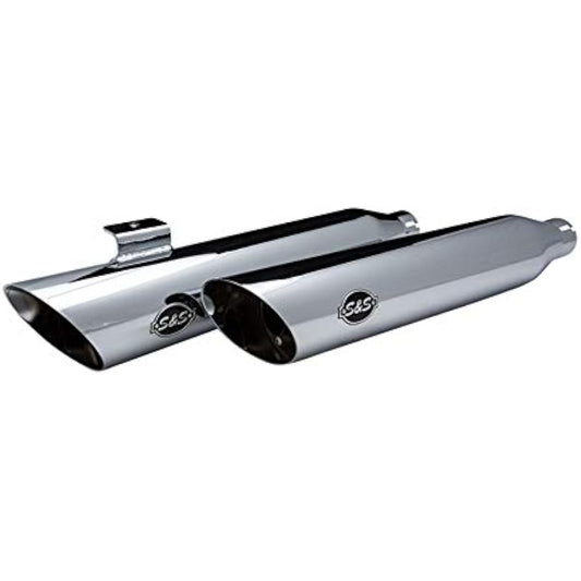S&S DYNA Slip-On Muffler, Slash Cut, Chrome