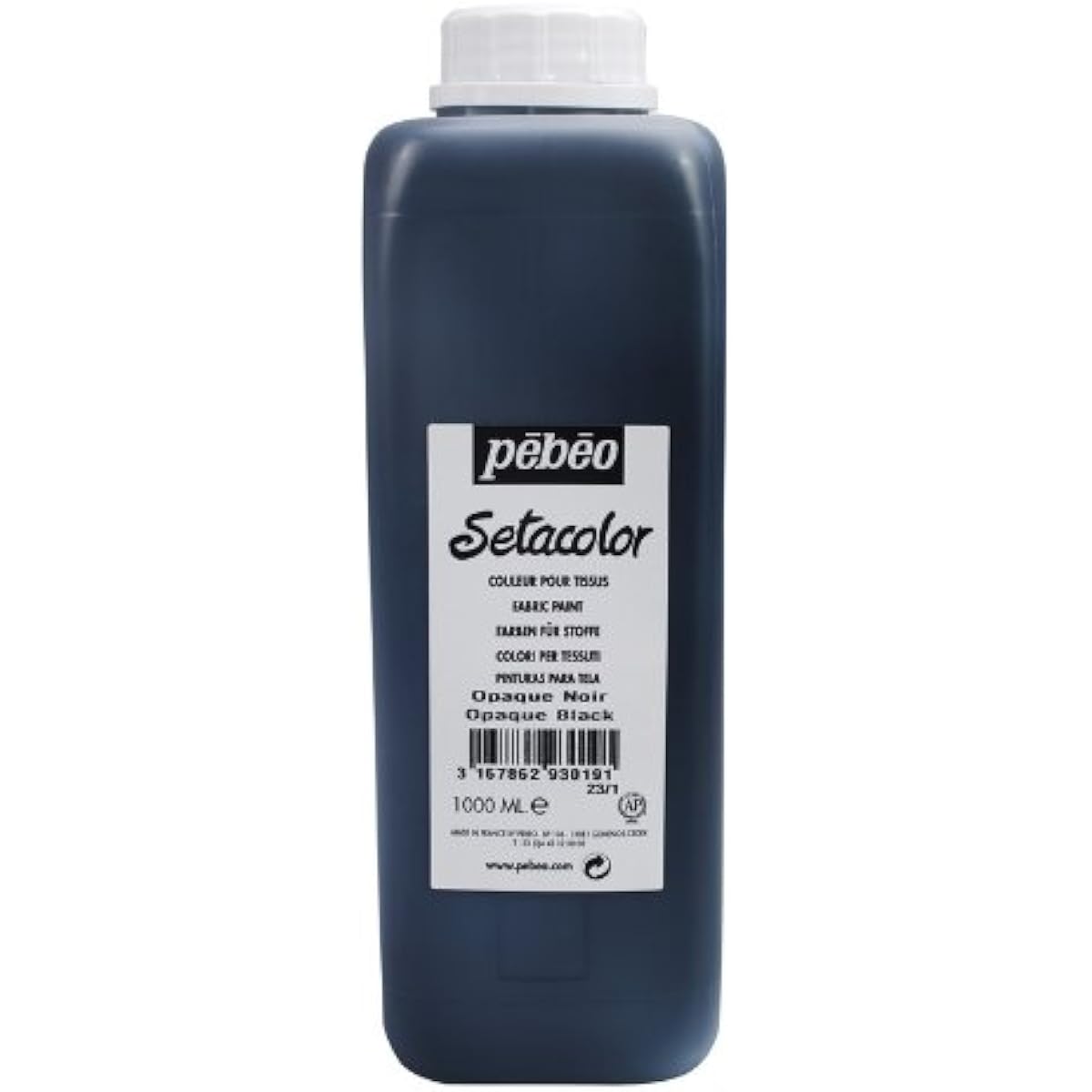 Pebeo Fabric paint Setacolor opaque color that can be painted on dark colored fabrics Large capacity 1L NO. 19 black rake