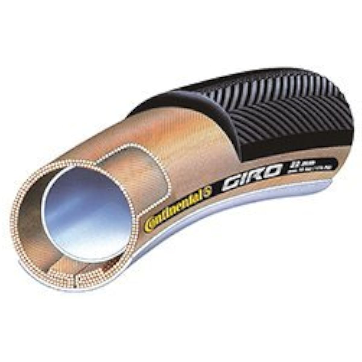 CONTINENTAL GIRO Tubular Tire 28"x22mm 700 x 22C Black & Brown [Parallel Import]