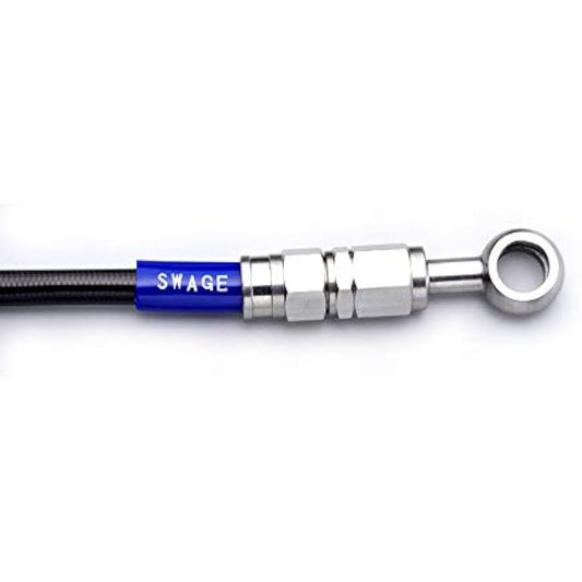 SWAGE LINE Rear Brake Hose KIT Stainless Steel Black Smoke Hose NSF100(06-15) STRB0015