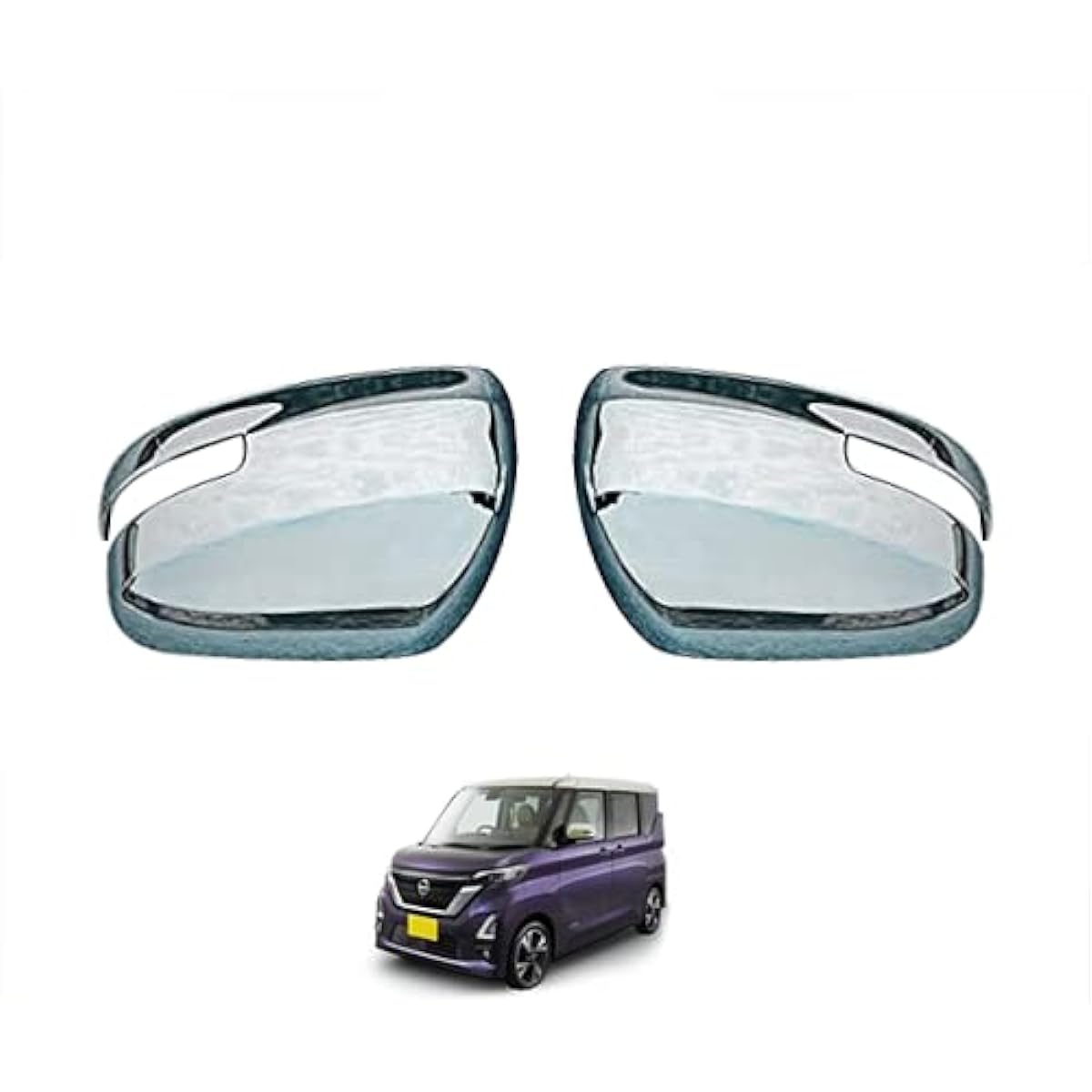 CATYA 2P RS001 Compatible Nissan New Lukes 40 Series Plated Door Mirror Cover, Side Mirror Cover, Mirror Finish, Exterior Dress Up Accessory, Custom Parts (Plated)