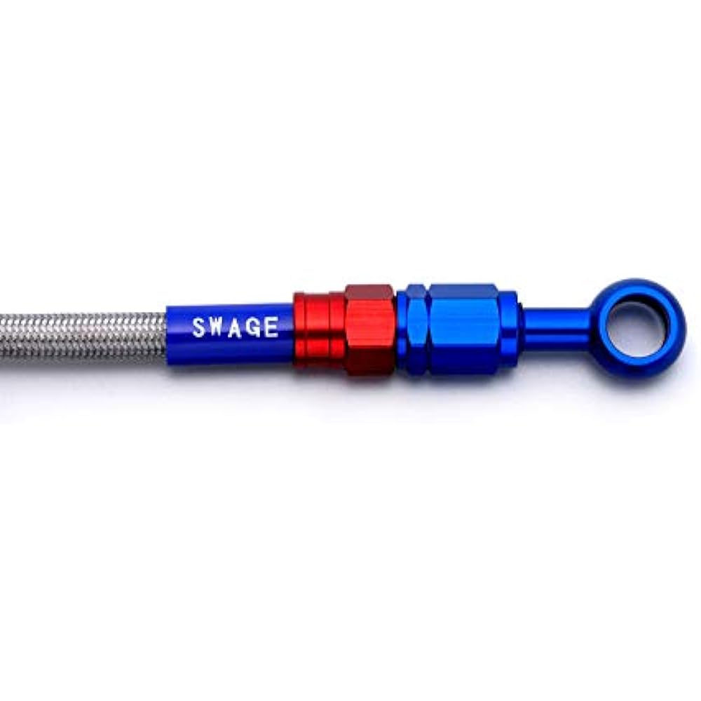 Swage-Line Brake Hose Kit Rear Aluminum Red x Black/Clear Hose MAJESTY S [XC155 Majesty S] (13-14) RAR351