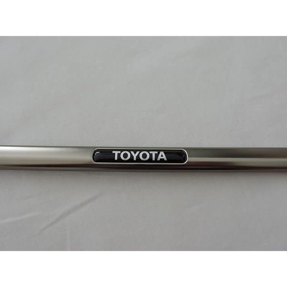 ENZO Genuine Toyota Titanium Tone License Plate Trim Number Frame Set of 2 with Toyota Logo