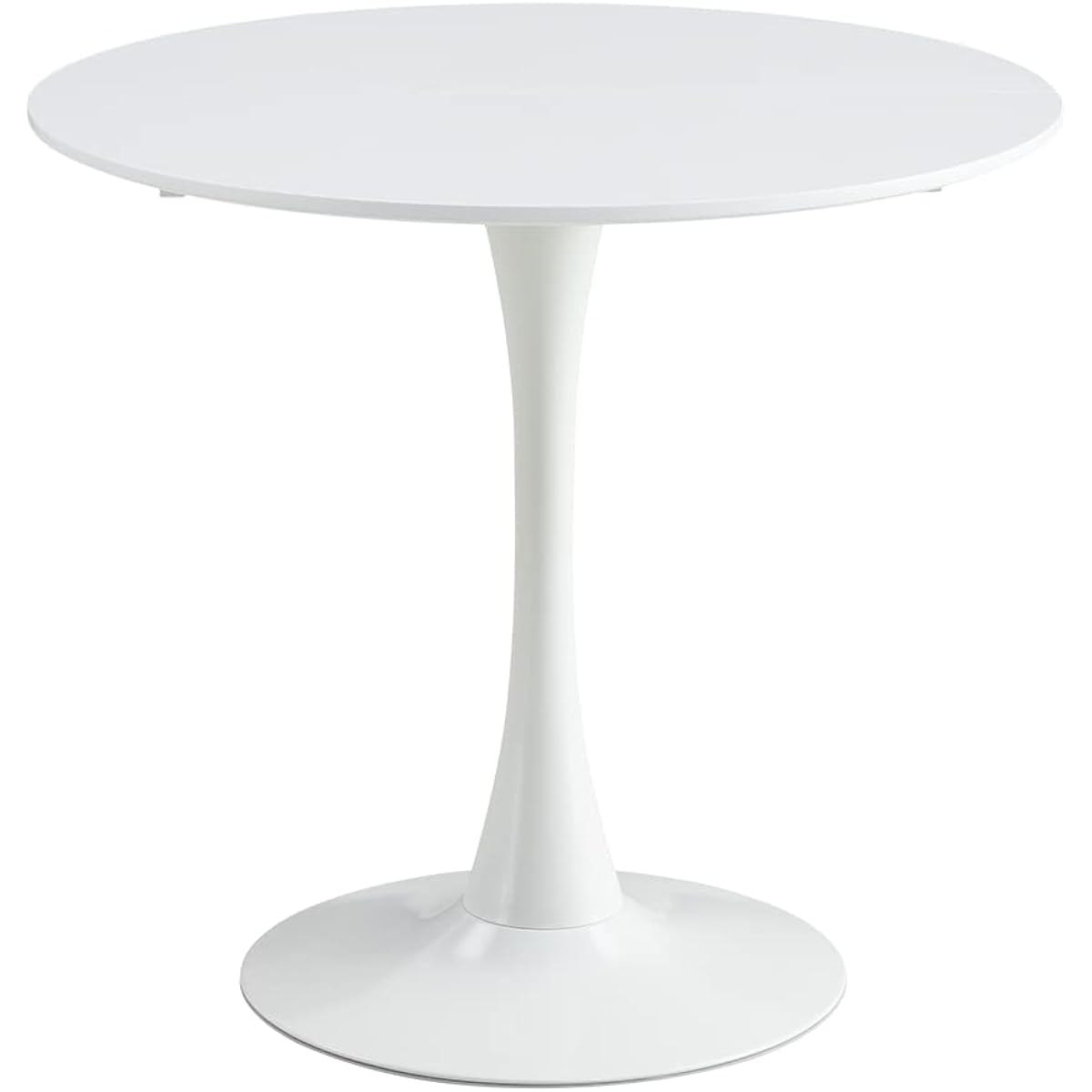 OSJ Dining Table, Round Table, Side Table, Width 80cm x Height 72cm, Cafe Table, Scratch, Dirt, Moisture, and Heat Resistant Top Board, White