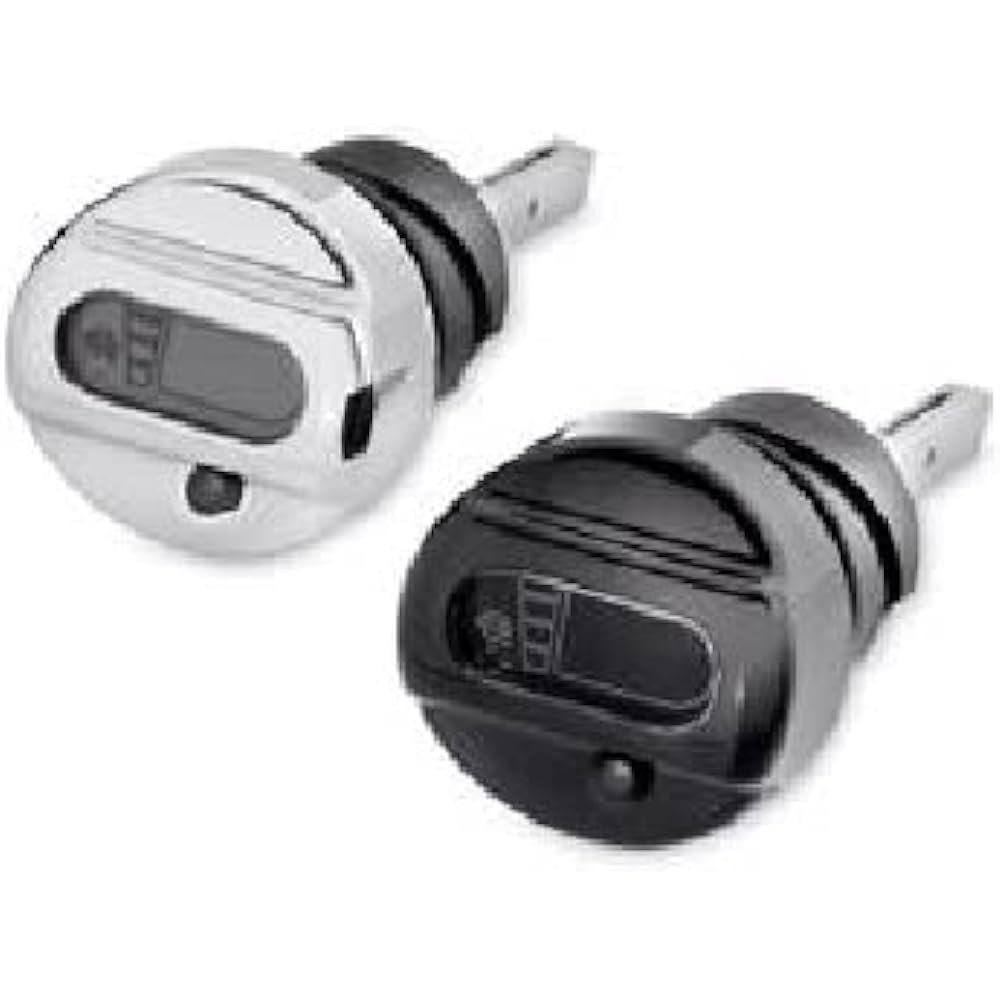 Genuine Harley 62700011 Oil Dipstick with LCD Oil Volume Thermometer, Gloss Black