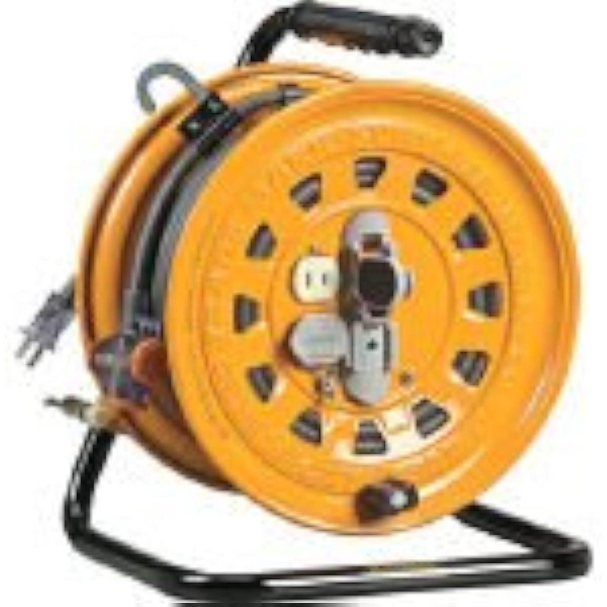 HATAYA Multi-Temote Reel Cord Reel Indoor 100V 27m VCT Soft Cable Thickness 2.0㎟ Standard Type Built-in Temperature Sensor Brake Stopper 2 Outlets Home Use Factory Use Construction Sites High Place Work Underground Work TGM-130