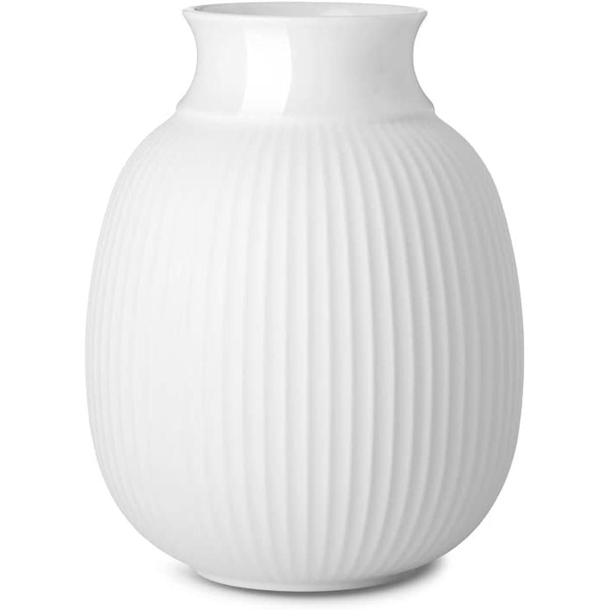 [Lyngby Porcelaen]Lyngby Curve Vase White & Matte White H17,5cm 200541 Curve Base Ryngby Porcelaen Vase