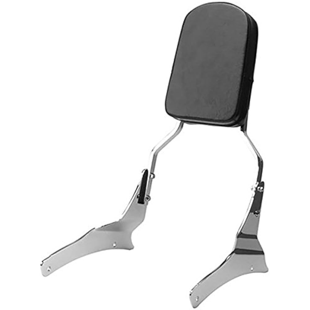 Krator Backrest/Sissy Bar Leather Pad Backrest Seat for 2001-2012 Suzuki Volusia VL800 Boulevard C50 M50 Chrome Metric Cruiser Motorcycle