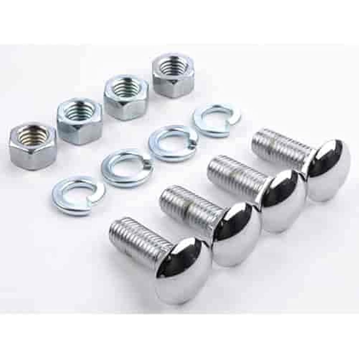 JEGS Chrome Bumper Bolt Kit US Made in the United States 1/2-13 x Length 1-1/2 inch carriage bolt nut washer 4